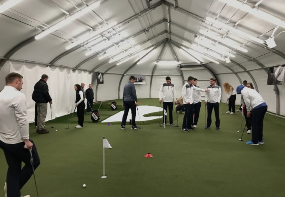 Custom indoor golf practice facilities