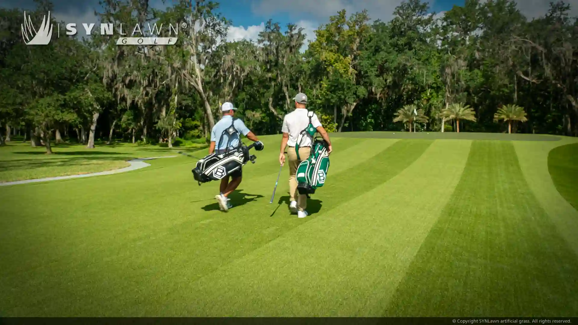 image of SYNLawn Golf artificial grass fairway with custom putting green