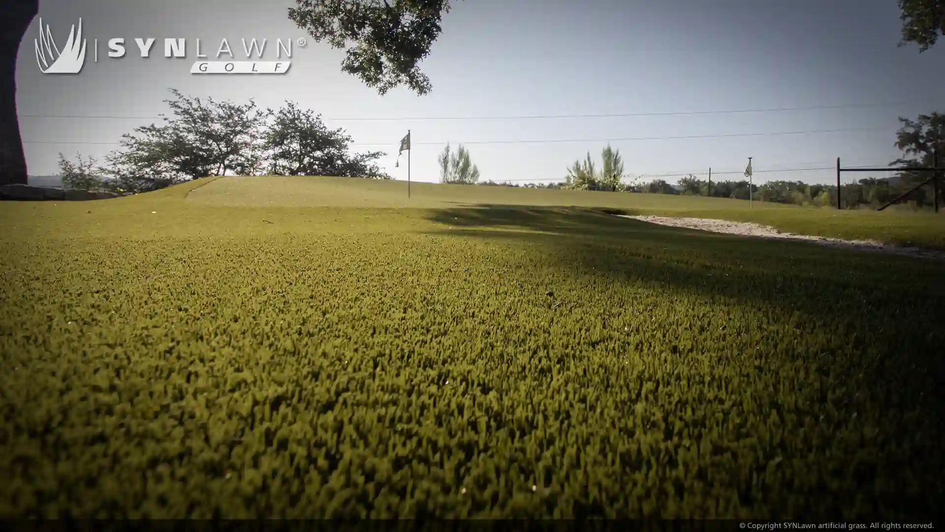 image of SYNLawn Golf artificial grass fairway with custom putting green