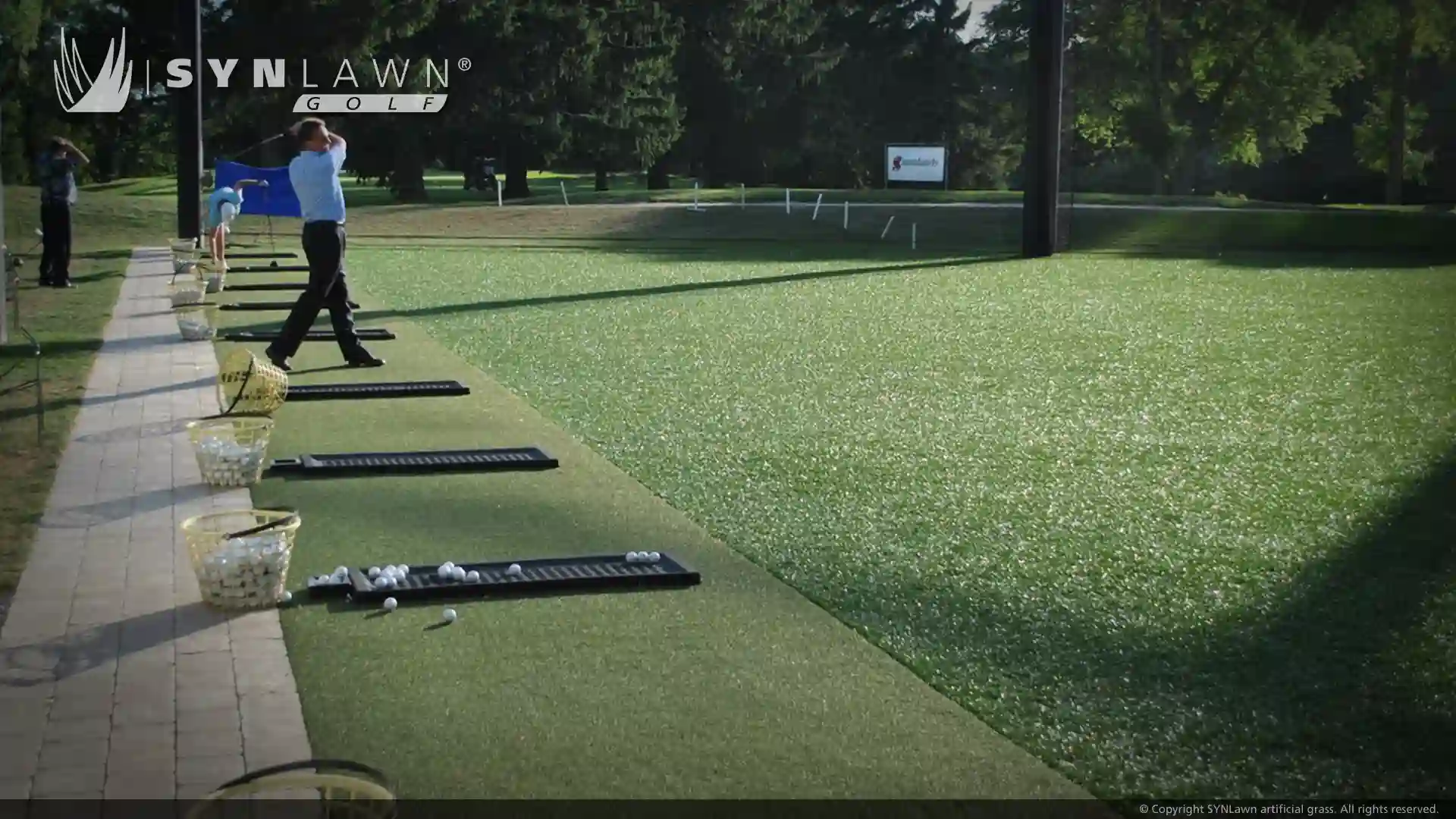 image of SYNLawn Golf artificial grass for tee lines and custom driving range turf